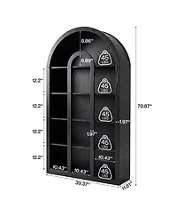 Tribesigns 71" Tall Bookshelf,5-Tier Arched Bookcase with Open Shelves