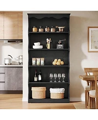 Tribesigns 70" Tall Bookcase: 5-tier open bookshelf with curved-edge design. Wooden display shelves for living room, home office, bedroom