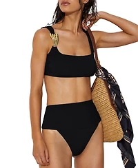 Reiss Women's Alba High-Waisted High-Leg Bikini Bottoms