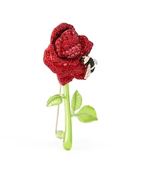 Betsey Johnson Faux-Stone Pave Rose Brooch