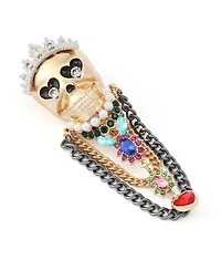 Betsey Johnson Faux-Stone Queen Skull Brooch