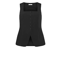 City Chic Plus Jaz Square-Neckline Sleeveless Vest