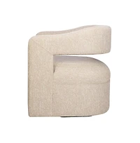 Jofran Lexy Modern Sculpted Curved Upholstered Swivel Accent Chair