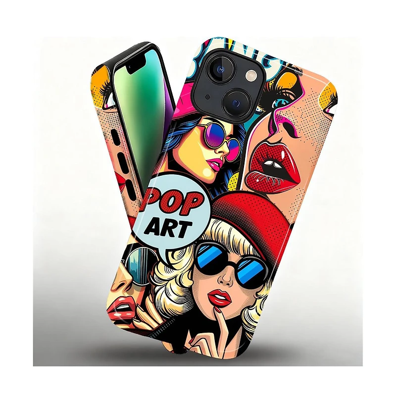 Lisen Phone Case Compatible with Apple iPhone, 2-Layer Durable, Pop Art Icons