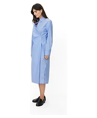Masai Copenhagen Women's MaNeylora Long-Sleeve Wrap Midi Shirt Dress