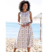 Lascana Women's Floral A-Line Sleeveless Dress