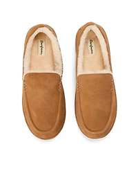 Dearfoams Men's Fitzgerald Genuine Suede Moccasin Slippers