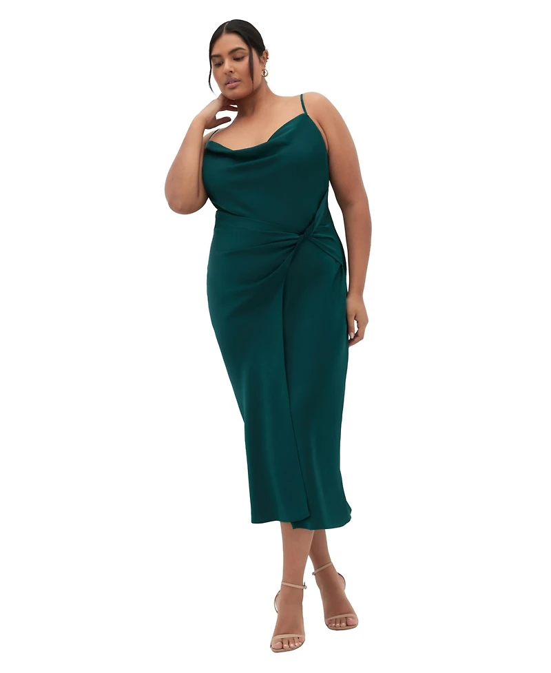 City Chic Plus Adelina Twist Slip Dress