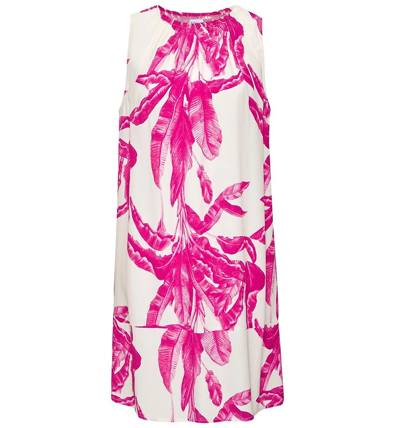 Lascana Women's Tropical-Print Sleeveless Shift Dress
