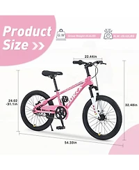 ECHTPeak 20 Inch Kids Mountain Bike, with Dual Disc Brakes, for Boys Girls Ages 7-10 Years, Steel Frame, Adjustable Seat and Handlebar