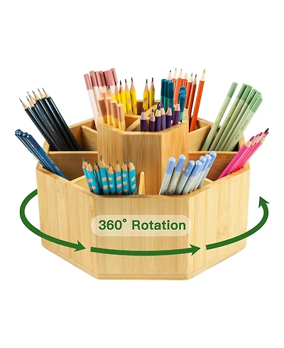 Danrong 360 Degree Rotating Desktop Organizer Pen Holder Storage