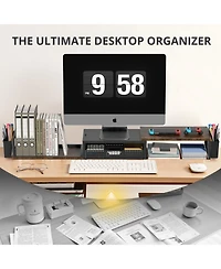 Danrong Dual Monitor Stand Riser With Drawer Pen Holders Desk Organizer