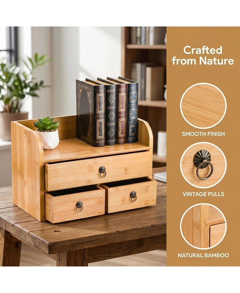 Danrong 3 Tier Desk Organizer With Drawers Multifunctional Storage For Home Office