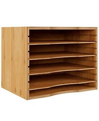Danrong 5 Tier Desktop Organizer Adjustable Shelves Paper Mail File Holder For Home Office School
