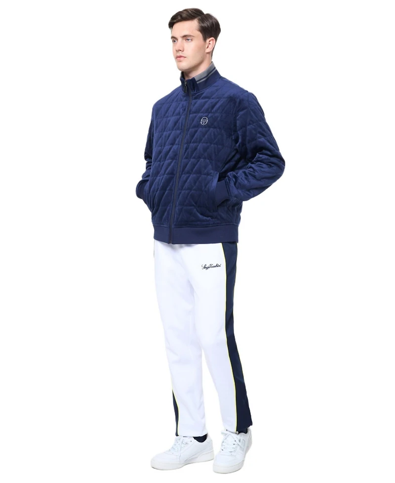 Sergio Tacchini Men's Redi Quilted Velour Bomber Jacket