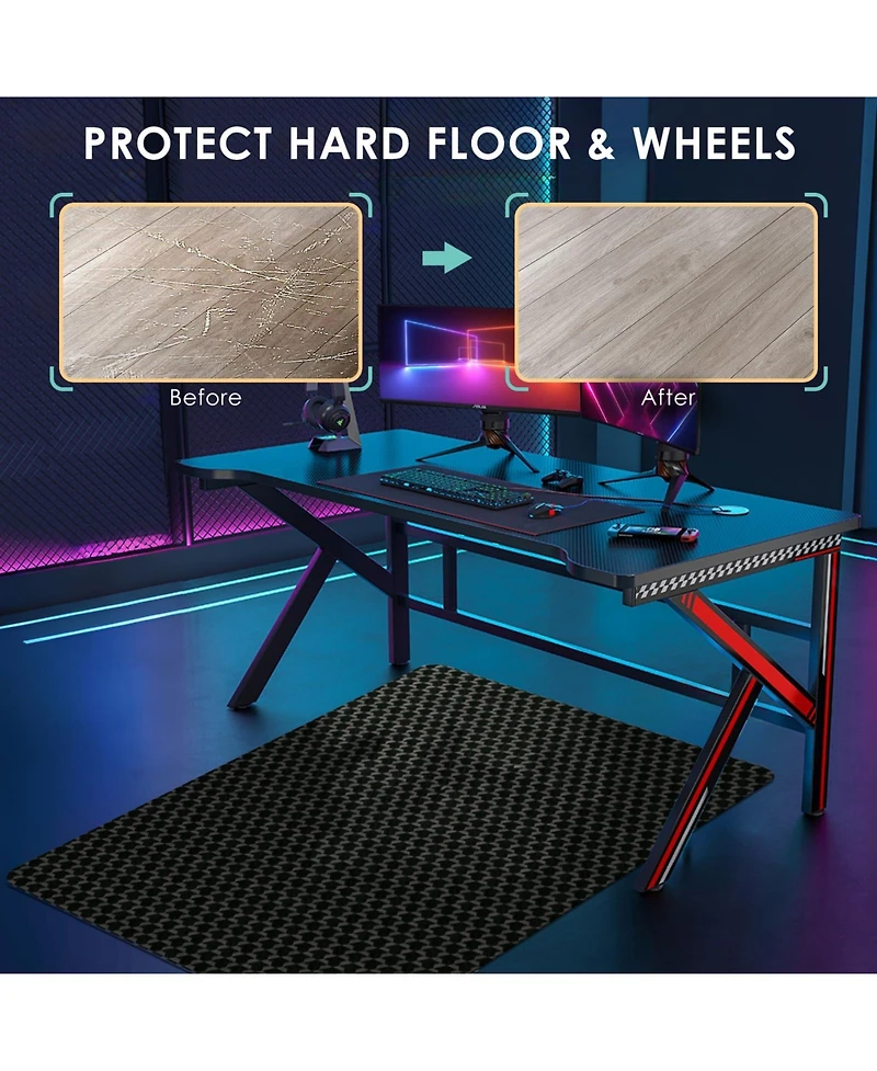 Danrong Anti Slip Waterproof Carpet Chair Mat Heavy Duty Easy Glide Floor Protector For Home Office Gaming