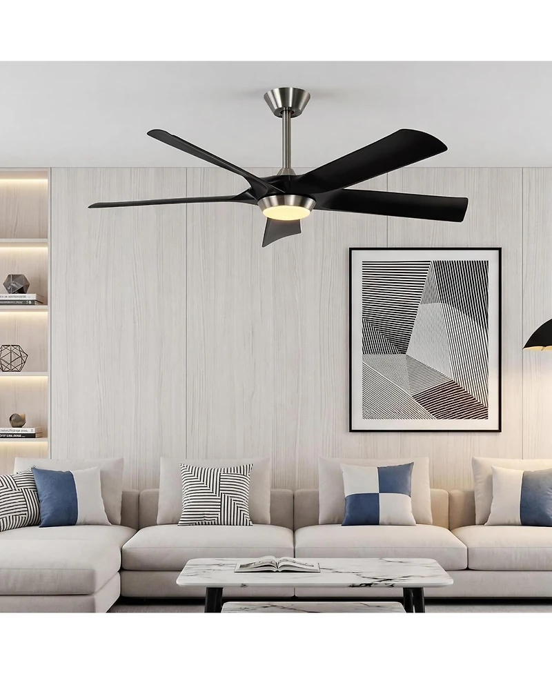 Tribesigns 52" Modern Ceiling Fan with Light Remote Control, Dimmable Led Reversible Fan Light