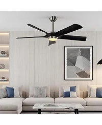Tribesigns 52" Modern Ceiling Fan with Light Remote Control, Dimmable Led Reversible Fan Light