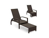 Boyel Living Patio Chaise Lounge Outdoor Rattan Lounge Chair with Retractable Ottoman
