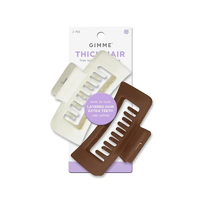 Gimme Beauty Thick Hair Extra Teeth Claw Clips Double Layer Non-Slip Claws for Long and Curly Hair 2 Pack