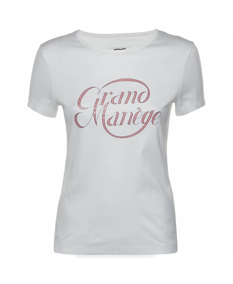 Pre-Owned Hermes Women's Grand Manandegravege Print Cotton Knit Crewneck T-Shirt