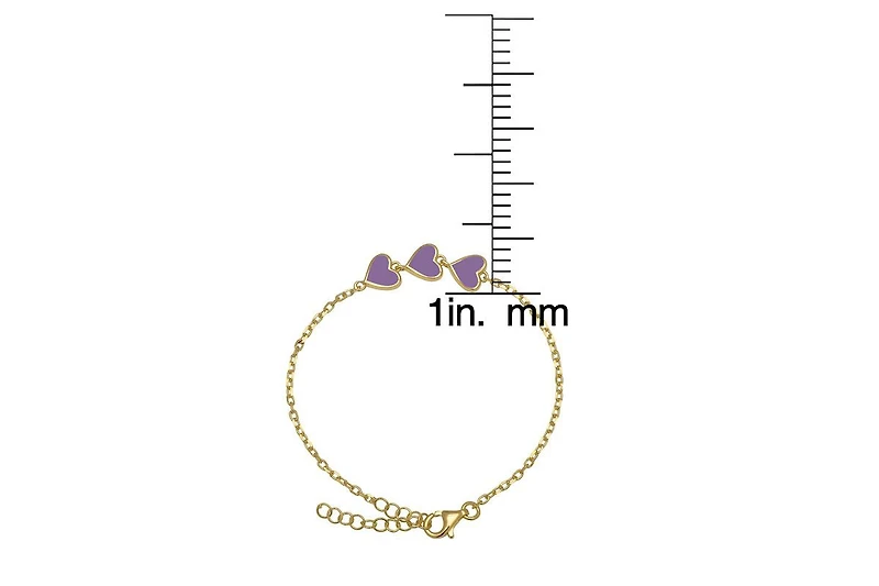 Lily Nily Girls Multi Hearts Chain Link Bracelet in 14K