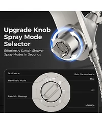 Cyqbd Rain Shower Head Handheld Dual 10 Spray Modes Knob Selector