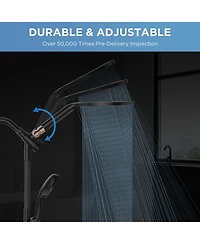 Cyqbd 8" 2-in-1 Dual Filtered Rain Shower Head Handheld Adjustable Bar
