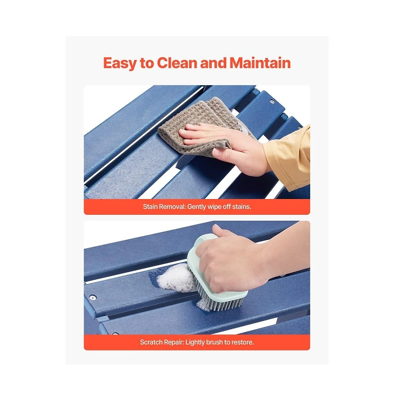 Slickblue Folding Adirondack Ottoman Footrest for Outdoor Chairs