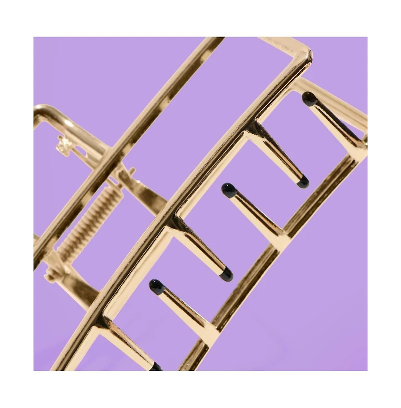 Gimme Beauty Gold Rush Claw Clip Metal, Rectangle Clip for Long, Thick and Curly Hair Comfortable and Fashionable