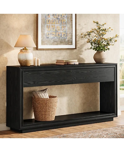 Tribesigns 63" Console Table with 2 Drawers, Farmhouse Entryway Table
