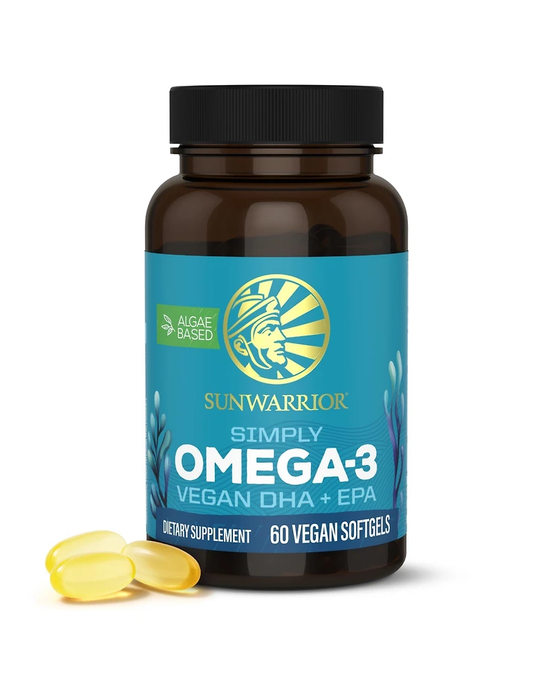 Sunwarrior Omega-3 Algae Oil Softgels, 550 Milligram Omega-3s with Dha and Epa, 60 Softgels