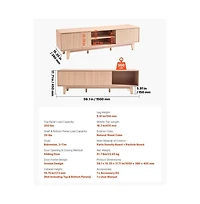 Slickblue Tv Media Console Table for TVs up to 59 Inch with Adjustable Open Shelves and Sliding Door