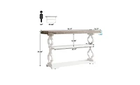 Slickblue Farmhouse Console Table with Storage Shelves for Entryway