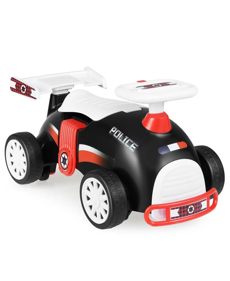 Sevorley Police-Themed Toddler Foot-to-Floor Music Ride-On Push Car, Ages 19-36 Months