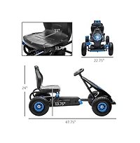 Sevorley Kids Pedal Go-Kart with Adjustable Seat, Handbrake and Pedal Drive, Ages 5-12