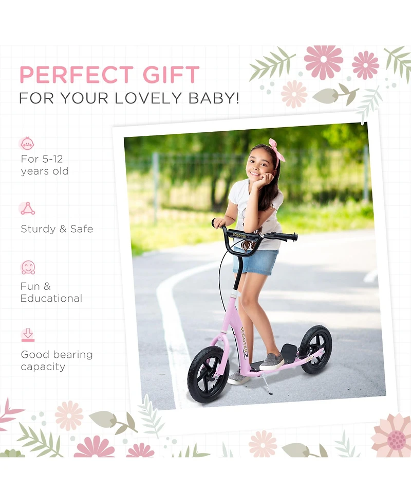 Sevorley Kids Kick Scooter with Adjustable Handlebar and All-Terrain Tires, Ages 5-12
