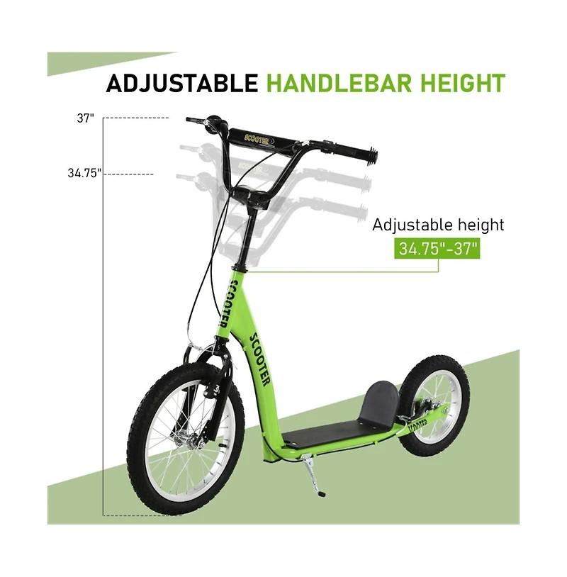 Sevorley Adjustable Handlebar All-Terrain Tires Kids Kick Scooter, Ages 3+