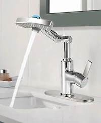 Thirtypeachy Single Handle Bathroom Sink Faucet with Led Temperature Display, 3 Water Modes and 360degree(s) Rotating Spout