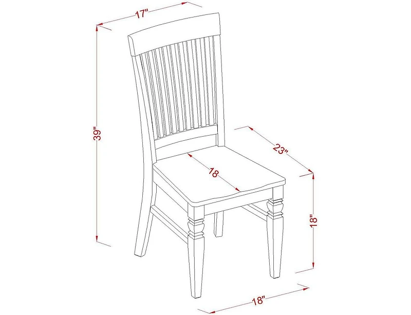 East West Furniture 5-Piece Kitchen Table Set Contains a Kitchen Table and 4 Wooden Chairs with X Back