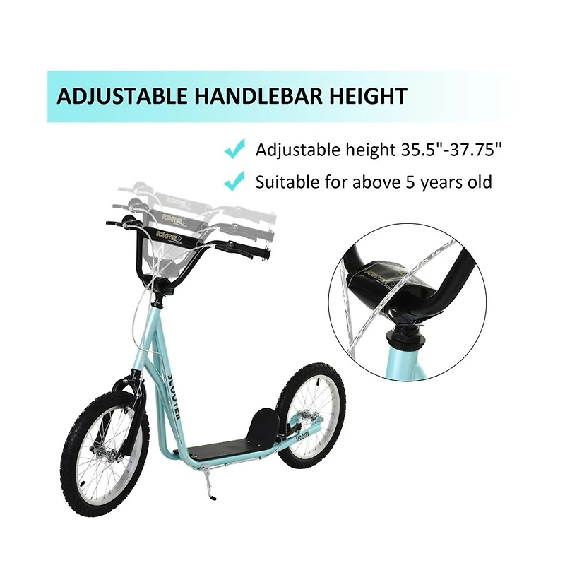 Sevorley Kids Kick Scooter with Adjustable Handlebar, All-Terrain Tires & Non-Slip Deck, Ages 3+
