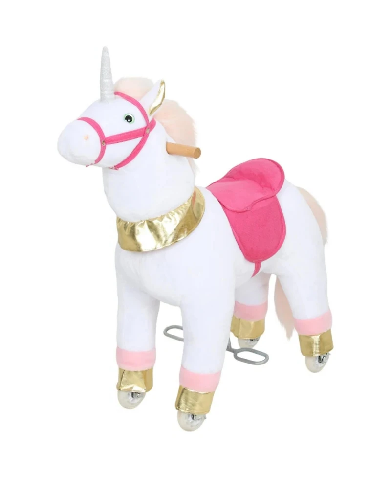 Sevorley Plush Unicorn Rocking Ride-On Toy, Ages 3-5