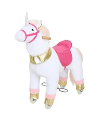 Sevorley Plush Unicorn Rocking Ride-On Toy, Ages 3-5