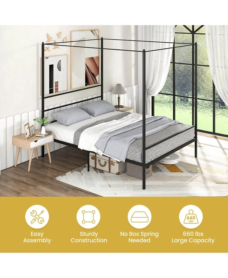Mecale Twin Daybed with Roll-Out Trundle, Metal Sofa Bed Frame Set