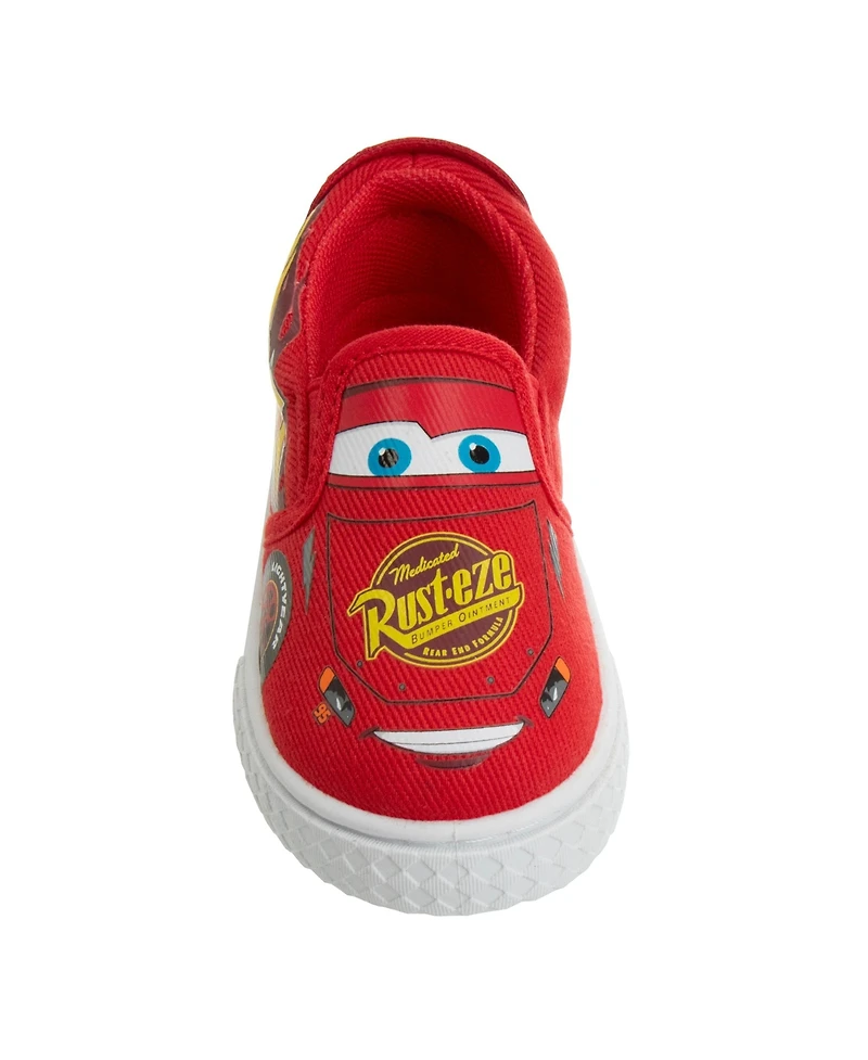 Disney Boy s (7-12) Lightning McQueen Slip-On Canvas Sneakers