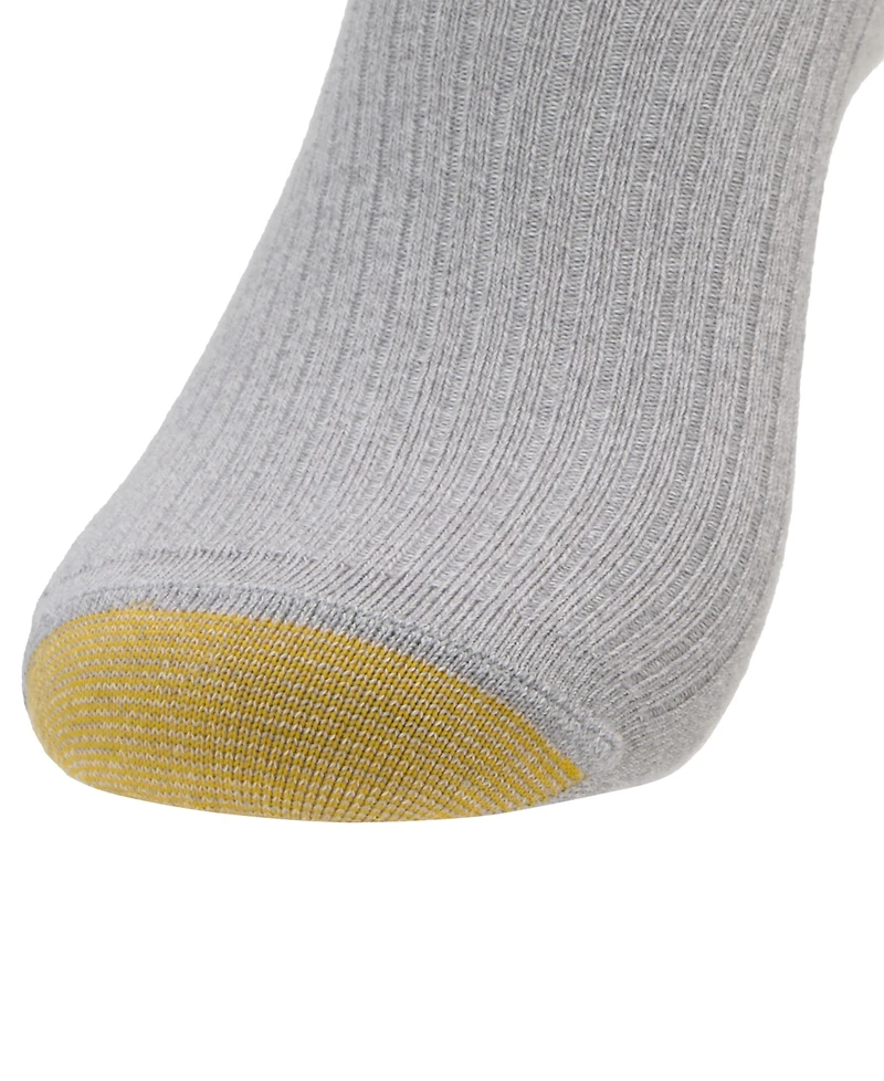 Gold Toe Women's Botanical Ribbed Reinforced-Toe Midi Socks, 3-Pack