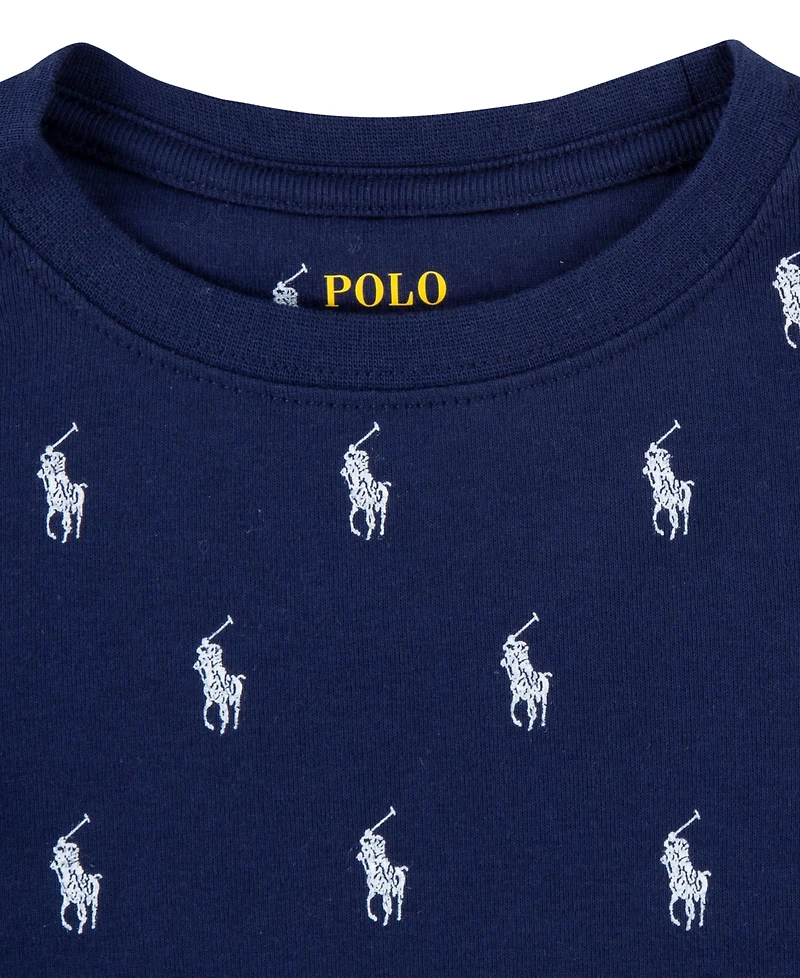Polo Ralph Lauren Boys' 4-7 Cotton Rib Long-Sleeve Top and Joggers, 2-Piece Pajama Set