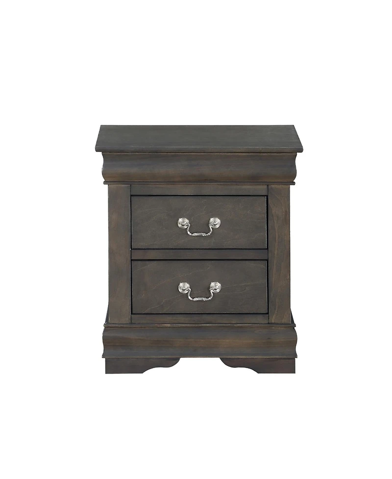 Flynama Solid Pine 2-Drawer Nightstand, Metal Hardware