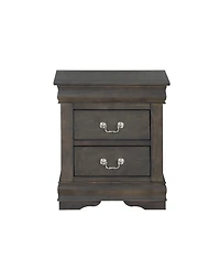 Flynama Solid Pine 2-Drawer Nightstand, Metal Hardware