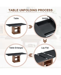 flynama Expandable Mdf Dining Table with Storage, Tabletop